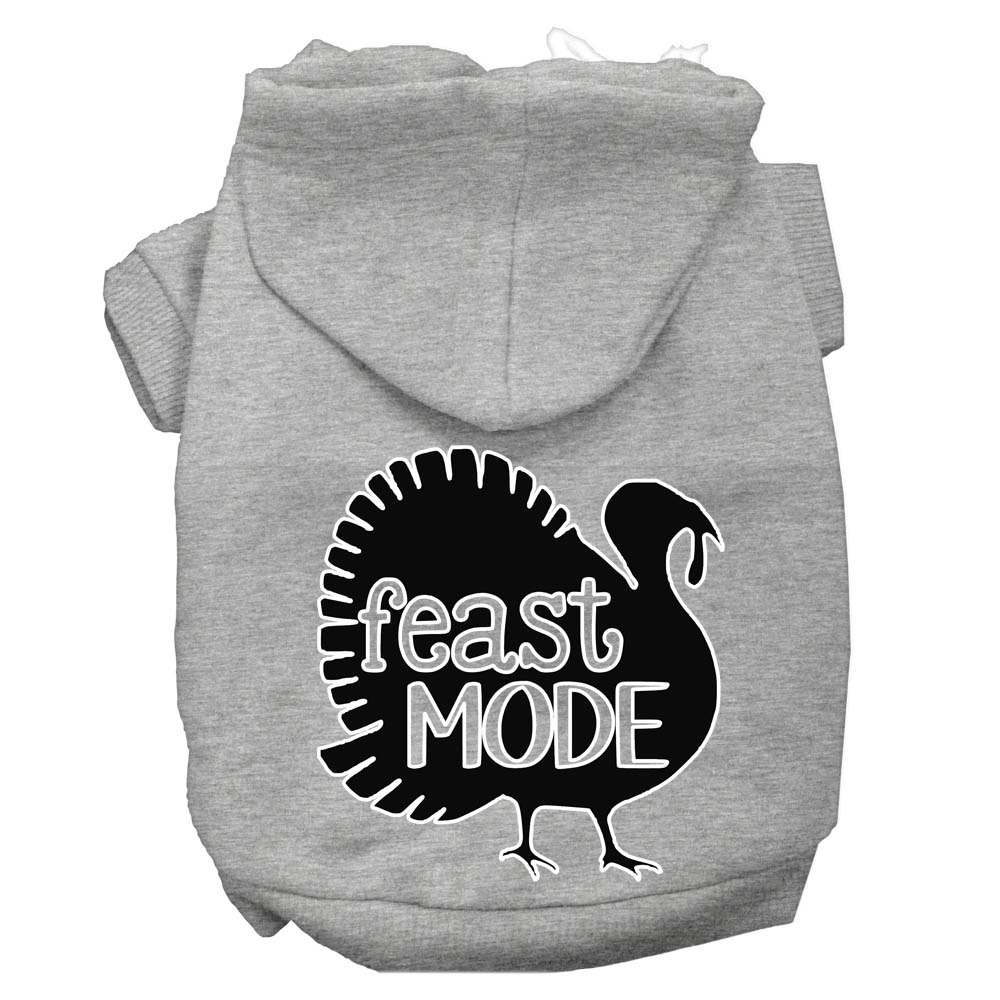 Feast Mode Screen Print Dog Hoodie Grey M